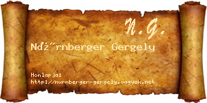 Nürnberger Gergely névjegykártya